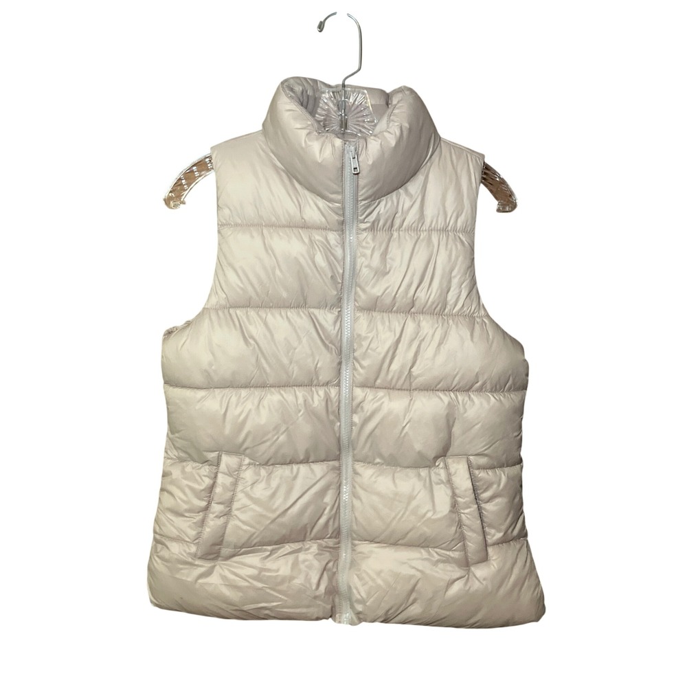 Old Navy Puffer Vest Womens Small Beige Fleece Lined Quilted Zip Up
Gorpcore